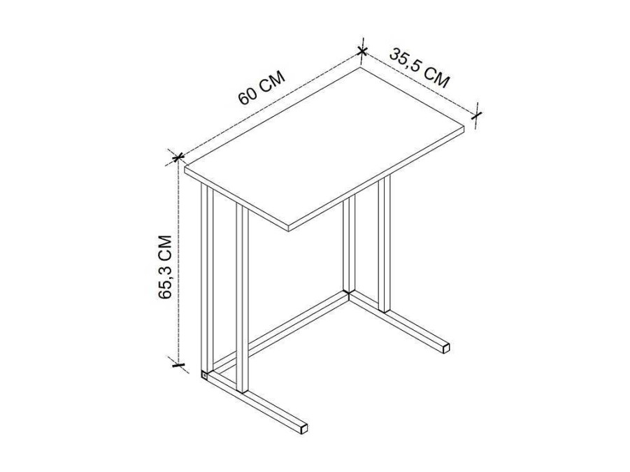 Mesa De Apoio | Venprodin Mesa Lateral Quadrada De Metal 66X60X36 Safir