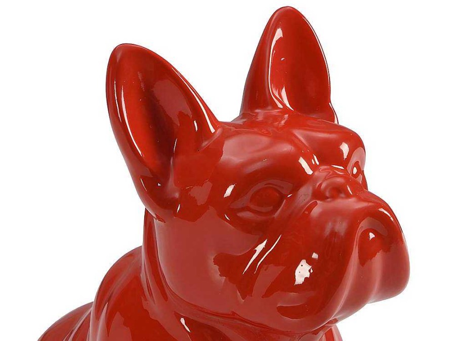 Estatua | OZAIA Estatua De Buldogue Em Resina De C. 27 X L. 16 X A. 32 Cm Cor Vermelho - Doggo