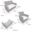 Conjunto Relax De Jardim | Happy Garden Conjunto De Moveis De Jardim Comino Em Resina Tecida Preta 4 Lugares - Almofadas Cinzentas