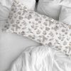 Roupa De Cama | Purline Taie D'Oreiller 100% Coton 1 Piece Blanc A Fleurs Beiges 45X125