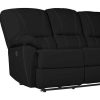 Sofa De Relaxamento Eletrico | Vente-unique Sofa De 3 Lugares Relax Eletrico Em Pele Preto - Marcis