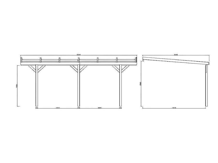 Pergola, Coreto, Quiosque | EXPERTLAND Abrigo Para Carro Individual Adossado Em Madeira Tratada, 1 Viatura 15,72 M - Lexis