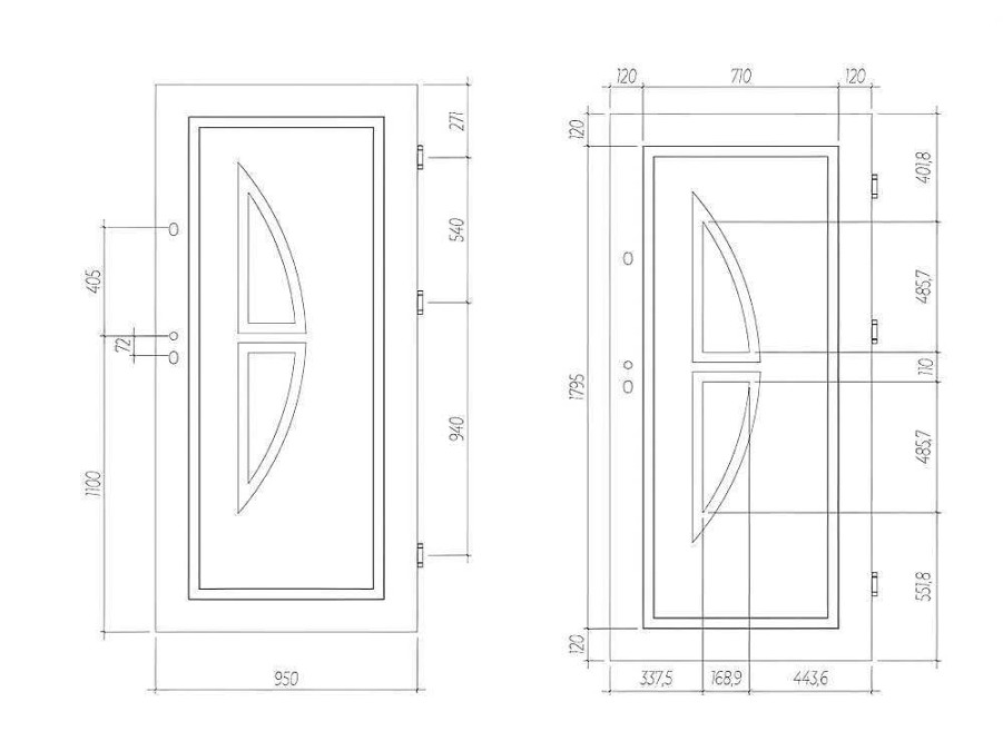 Porta De Entrada | Vente-unique Porta De Entrada Em Aco Envidracado Com Inox De A.207 X L.100 Cm Cor Antracite Com Abertura Para A Direita - Covas