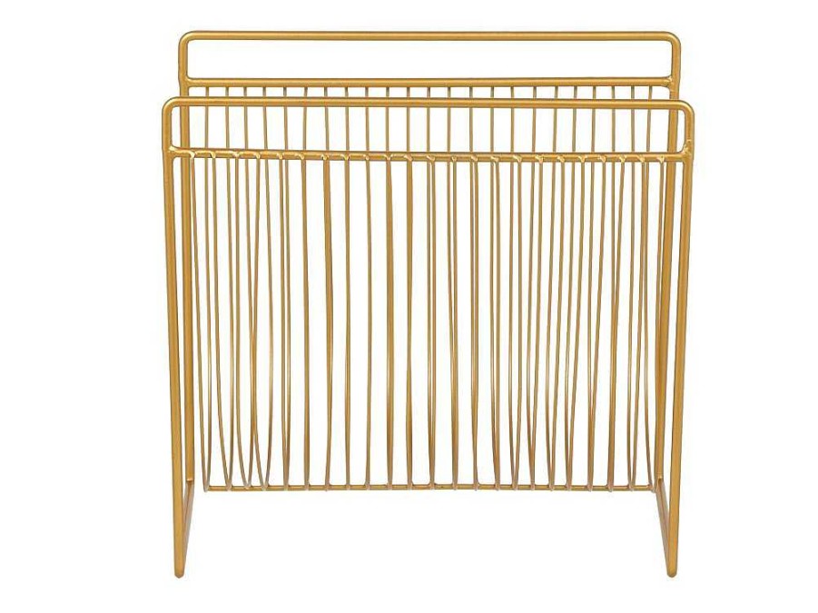 Acessorios De Arrumacao | OZAIA Porta-Revistas Filiforme C.36 X L.23 X A.33 Cm, Metal Dourado - Poliara