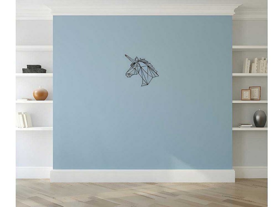 Placa De Parede Decorativa | EPIKASA Decoracao Metalica Unicornio, Preto, 53X1,5X50 Cm, Epikasa