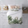 Roupa De Cama | Purline Housse De Couette 100% Coton 1 Piece Blanc A Motifs Jungle 155X240