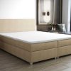 Cama Boxspring, Cama Continental | Ysmée Conjunto Completo Boxspring Com Cabeceira + Sommier + Colchao + Sobrecolchao 160 X 200 Cm Tecido Bege - Onan De Ysmee