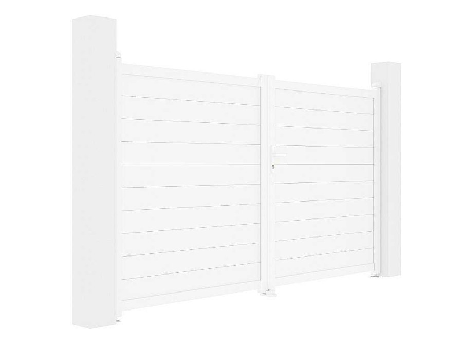 Porta E Portao | EXPERTLAND Portao De Batente Aluminio C305 X A181 Cm Branco - Nazario