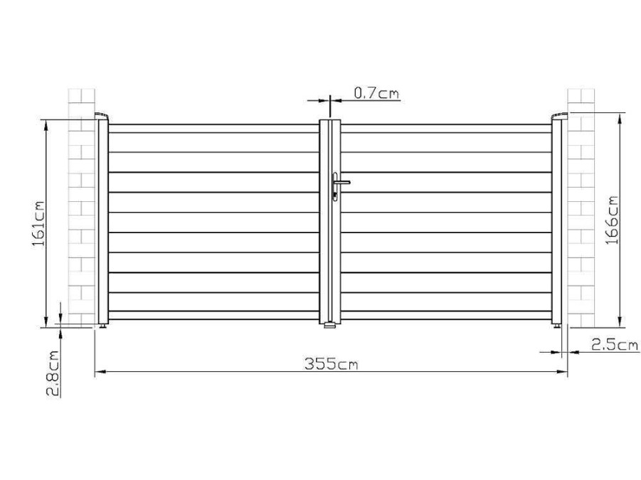 Porta E Portao | EXPERTLAND Portao De Batente Antracite Em Aluminio De C350 X A158 Cm - Nazario