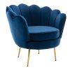 Conjunto Sofa E Poltrona | PASCAL MORABITO Conjunto Sofa De 2 Lugares E Poltrona Concha Em Veludo Azul-Escuro Dandelion