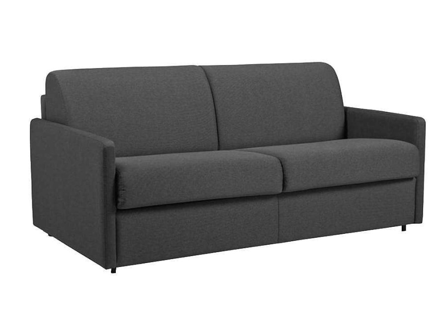 Sofa Cama De Abertura Rapida | Vente-unique Sofa De 3 Lugares Rapidamente Convertivel Em Cama Em Tecido Cinzento - Cama De 140 Cm E Colchao De 22 Cm - Calife