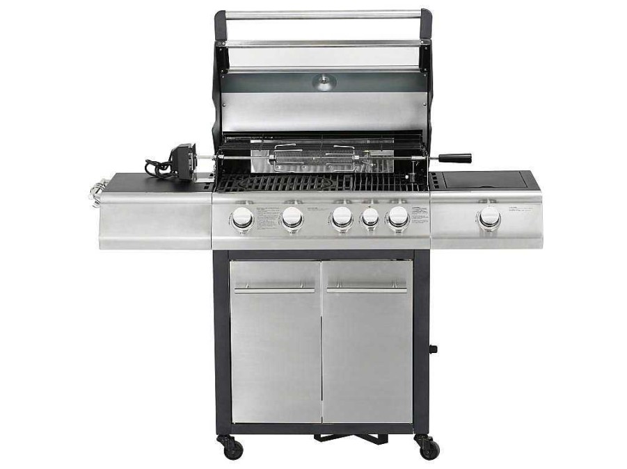 Barbecue, Braseiro De Jardim, Plancha | Vente-unique Barbecue A Gas Com 4 Bicos, 1 Fogao Lateral E 1 Assador 148X56X121 Cm - Roasty