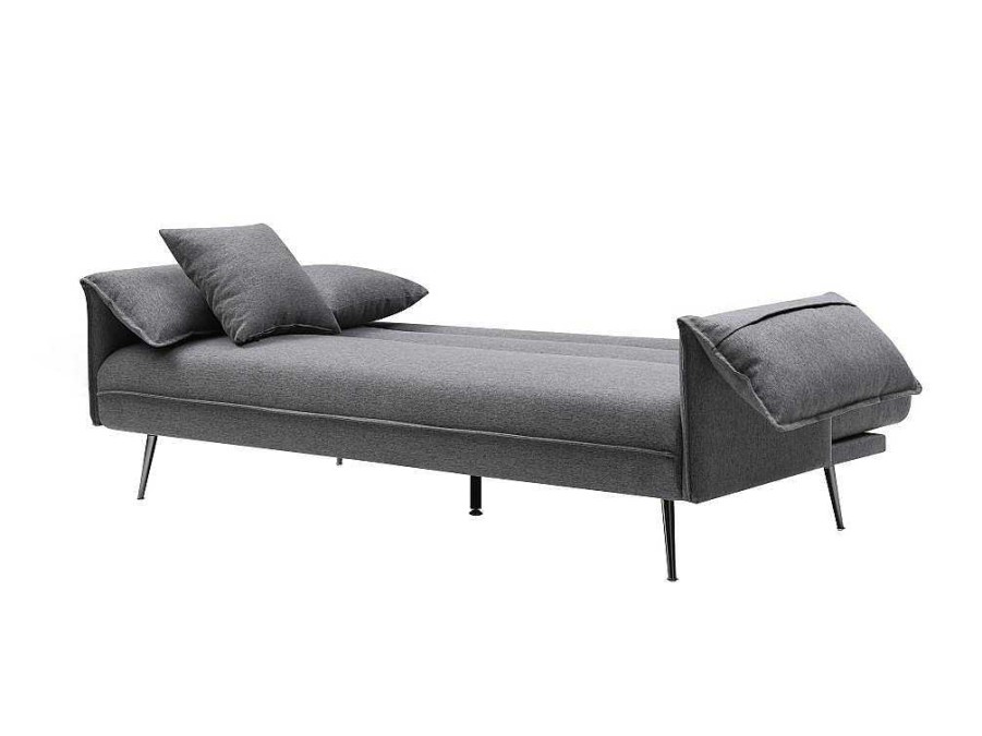 Sofa Cama Clic-Clac E Dobravel | Vente-unique Sofa Convertivel De 3 Lugares Clic-Clac Em Tecido Antracite - Fusano