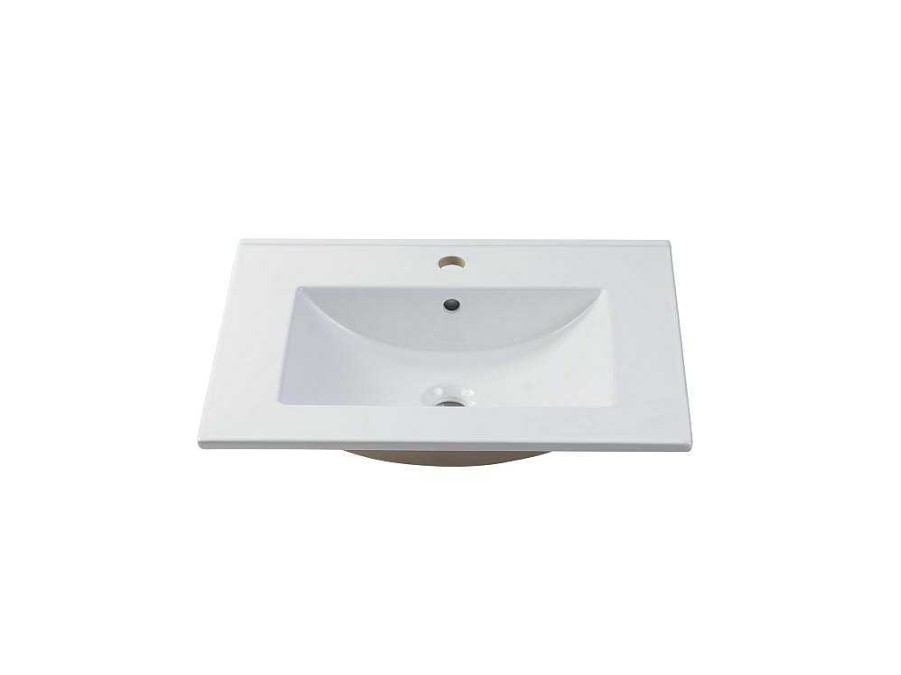 Lavatorio | Shower & Design Lavatorio De Encastrar Retangular Branco Em Ceramica 61 X 46,5 Cm - Motiac