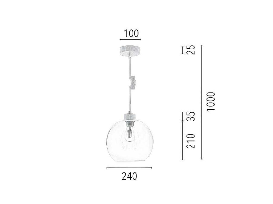 Candeeiro Suspenso | EPIKASA Lampada De Suspensao Svea, Carvalho, Antracite, 24X24X100 Cm, Epikasa