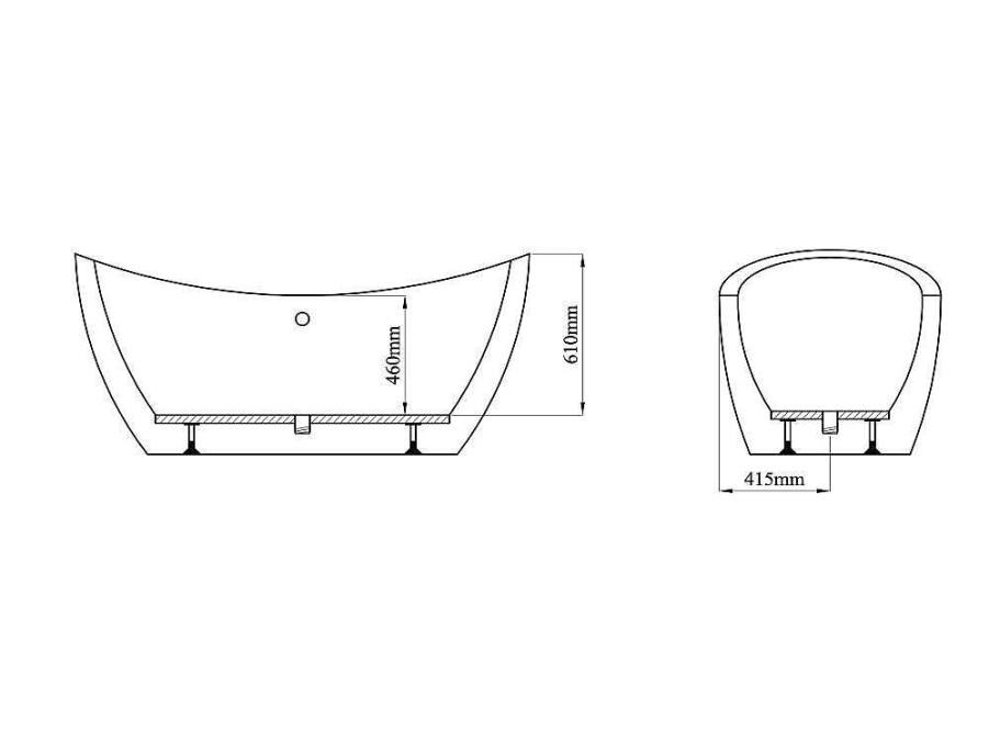 Banheira De Pousar | Shower & Design Banheira Classica Design Alda - 1 Pessoa - 83X170X77Cm - 180 L